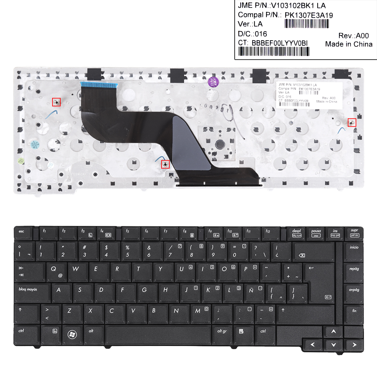 Picture of New Replacement Laptop Keyboard For HP PROBOOK 6440B BLACK(Without Point stick) LA Layout